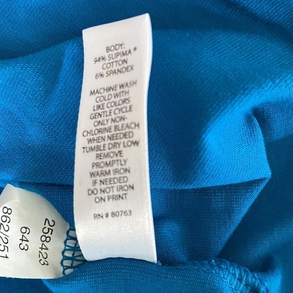 Victoria’s Secret Tee SHOP PEACOCK BLUE COTTON BLEND STRETCHABLE CROPPED Sz M - Picture 10 of 10